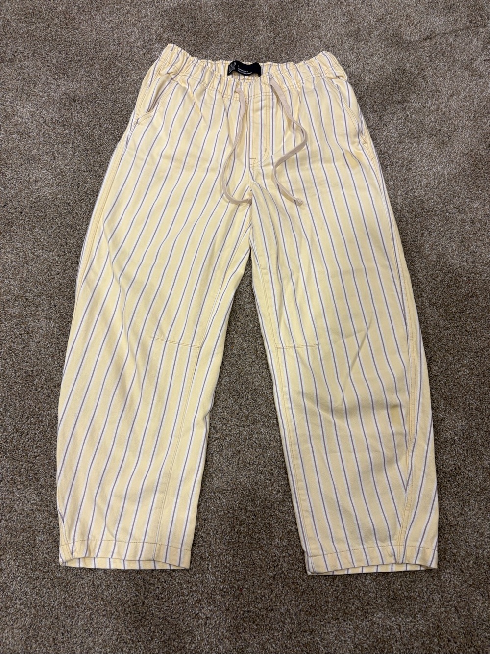 GAP Women's Super Soft Pull-On Barrel Jeans with stripes